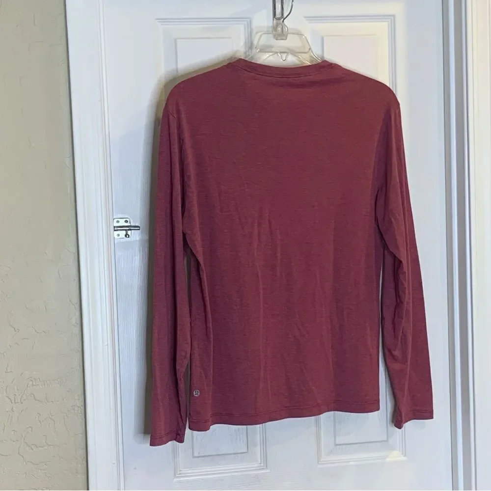 Lululemon 5 Year Basic Long Sleeve Heathered Red Size Large